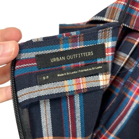 Urban Outfitters Urban Renewal Plaid Tartan Mini Dress S Academia Grunge Red - Picture 3 of 6